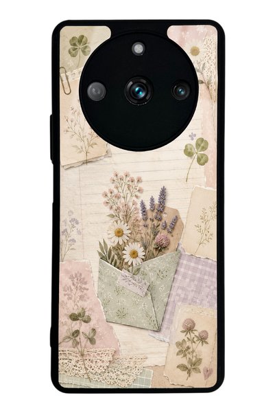 S Mode حافظة هاتف لامعة بتصميم دفتر يوميات Wildflower من Realme 11 Pro
