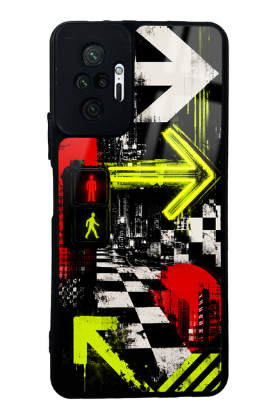 S Mode حافظة هاتف Xiaomi Redmi Note 10 Pro بتصميم نيون ديسكتريت لامعة