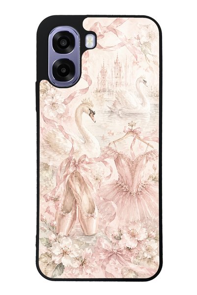 S Mode Oppo A6T Pink Swan Ballet Design Glossy Phone Case