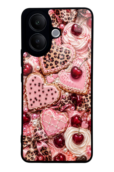 S Mode حافظة هاتف لامعة بتصميم Vivo V60 Lite Cherry Leopard Sweetheart