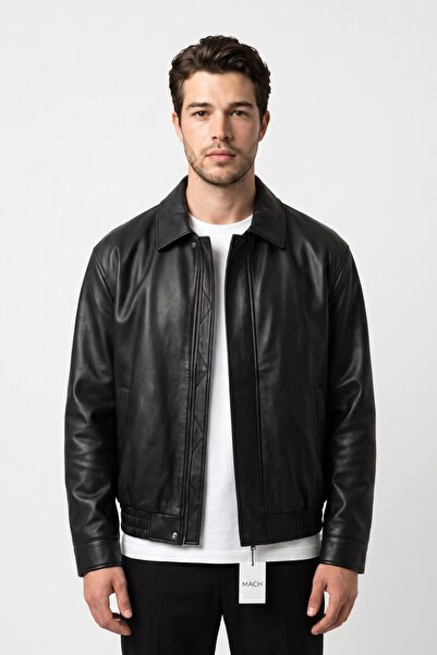 Mach Men's Oversize Fur-Lined Leather Jacket