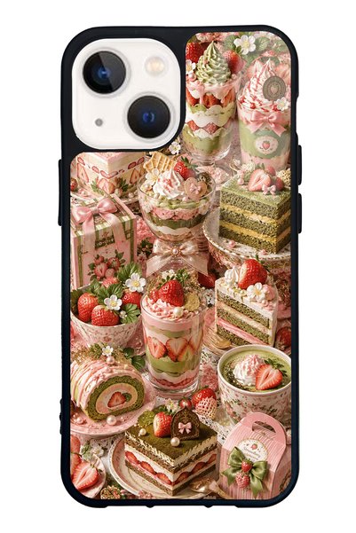 S Mode iPhone 13 Mini Glossy Phone Case with Sweet Matcha Bakery Design