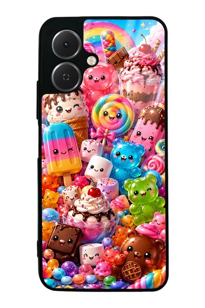 S Mode حافظة هاتف لامعة بتصميم Tecno Spark Go2 Kawaii Candy Party