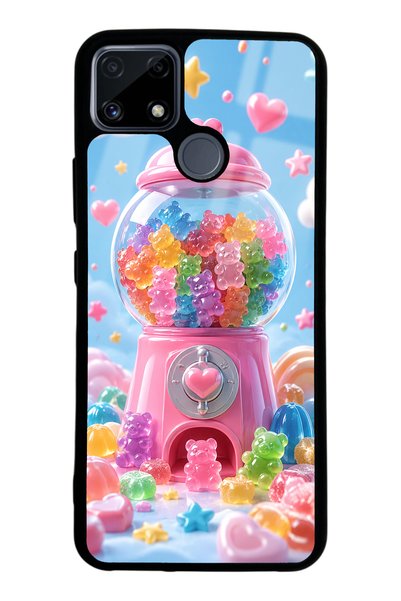 S Mode حافظة هاتف لامعة بتصميم Realme C25 Candy Bear Dream