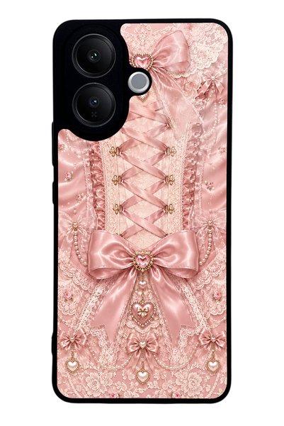 S Mode Vivo V60 Lite Pink Corset Coquette Design Glossy Phone Case