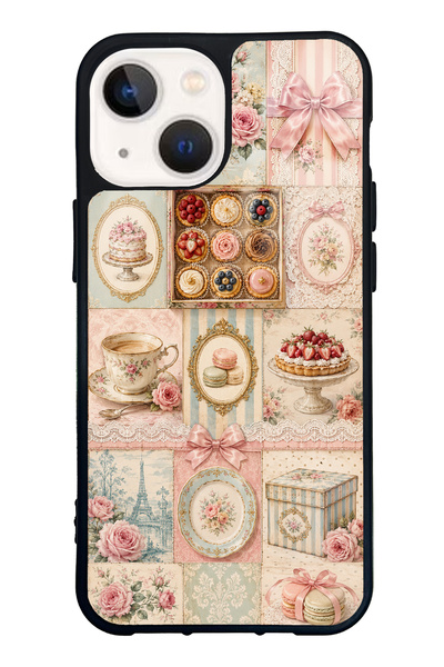 S Mode iPhone 13 Mini Parisian Sweet Quilt Design Glossy Phone Case