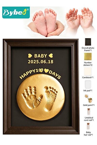 BYBEO Baby Hand and Footprint Kit, Newborn Clay Footprints and Handprints Kee...