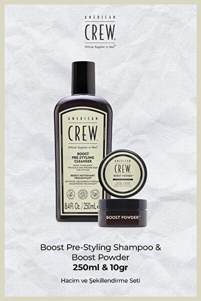 American Crew Boost Shampoo 250 ml & Boost Powder 10 g Erkek Saç Bakım ve Şek...