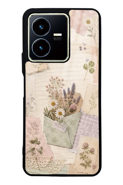 S Mode حافظة هاتف لامعة بتصميم دفتر يوميات Wildflower من Vivo Y22s