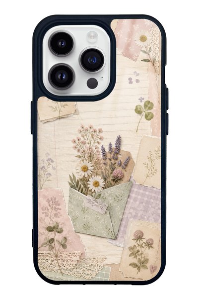 S Mode حافظة هاتف لامعة بتصميم Wildflower Diary لهاتف iPhone 14 Pro