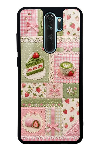 S Mode حافظة هاتف Xiaomi Redmi Note 8 Pro بتصميم لامع مع نقش ماتشا بيري