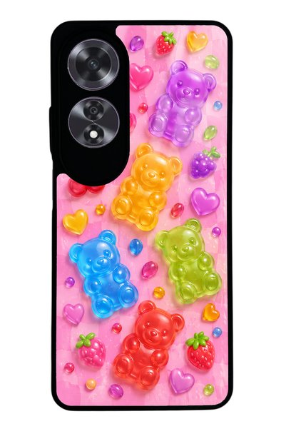 S Mode Oppo A60 Candy Bear Fruits Design Glossy Phone Case