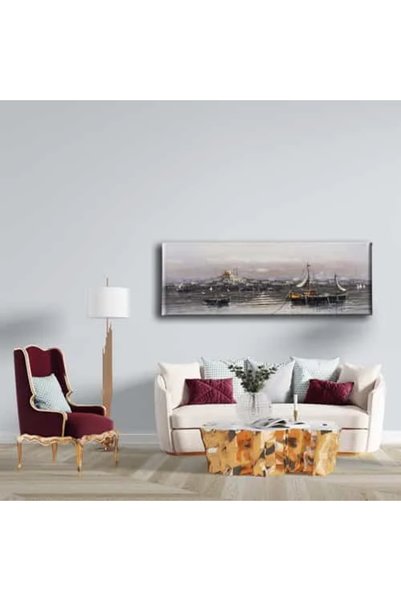 enmalife İstanbul Manzara Panoramik Kanvas Duvar Tablosu