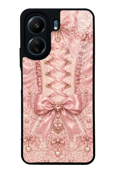 S Mode Xiaomi Redmi 13C Pink Corset Coquette Design Glossy Phone Case