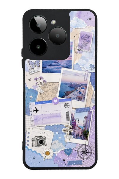 S Mode حافظة هاتف لامعة بتصميم Gm Era 30 Pastel Travel Diary