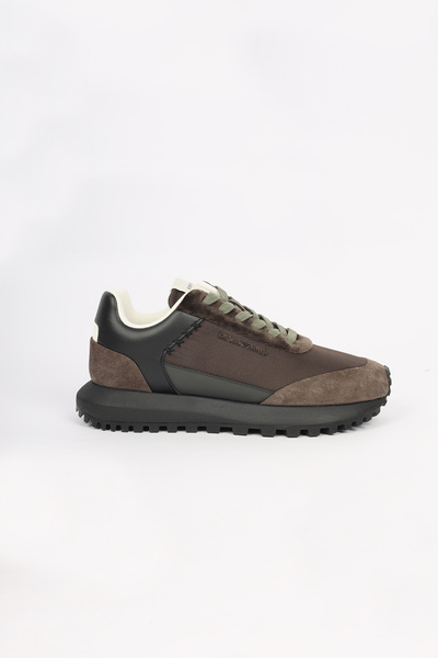 Emporio Armani Men's Breathable Mesh and Suede Detailed Comfortable Sole Brow...