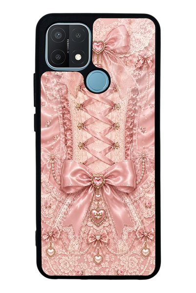 S Mode Oppo A15S Pink Corset Coquette Design Glossy Phone Case