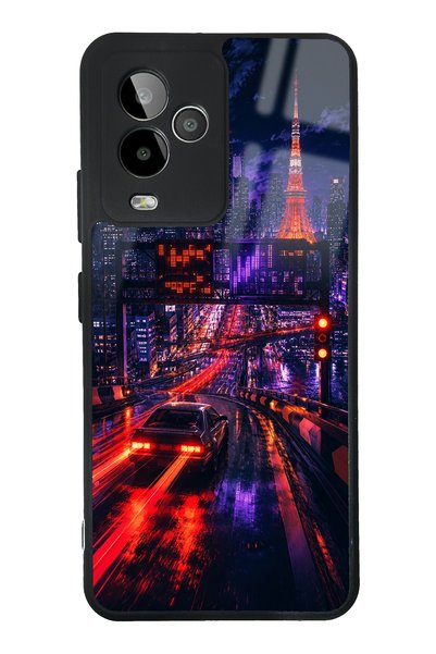 S Mode حافظة هاتف لامعة بتصميم Gm 24 Pro Neon Tokyo Nights