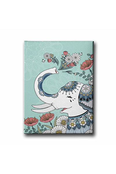 enmalife Decorative Canvas Wall Painting with Elephant Motif