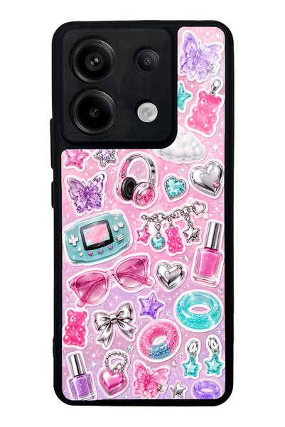 S Mode حافظة هاتف لامعة بتصميم Y2K Sticker Dreams لهاتف Xiaomi Redmi Note 13 ...