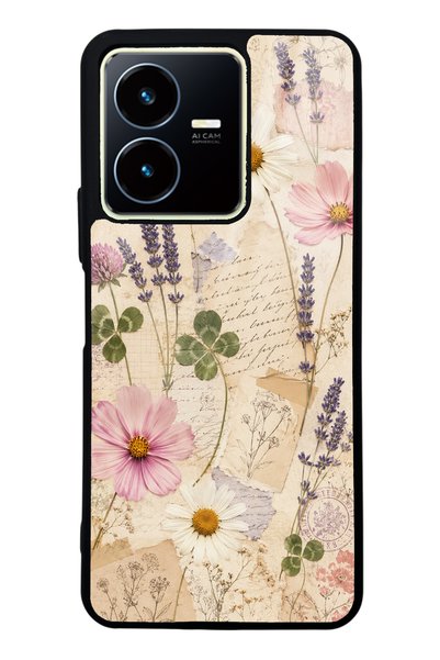 S Mode Vivo Y22S Glossy Phone Case with Wildflower Letters Design