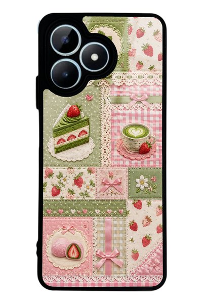 S Mode Realme Note 50 Matcha Berry Quilt Design Glossy Phone Case