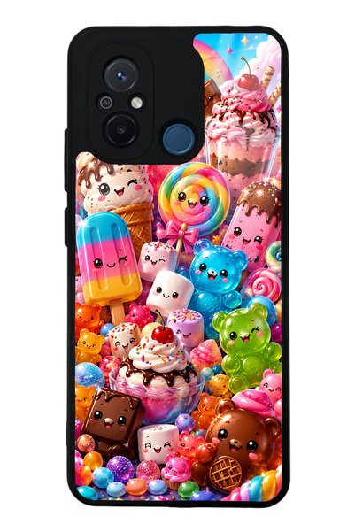 S Mode Xiaomi Redmi 12C Kawaii Candy Party Design Glossy Phone Case