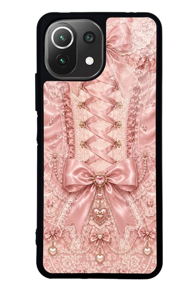 S Mode Xiaomi Mi 11 Lite Pink Corset Coquette Design Glossy Phone Case