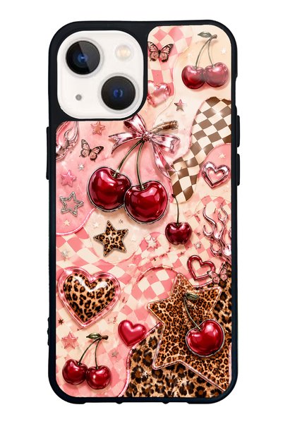 S Mode حافظة هاتف لامعة بتصميم Cherry Rebel Pop لهاتف iPhone 13 Mini