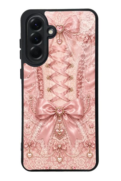 S Mode Samsung A56 Pink Corset Coquette Design Glossy Phone Case