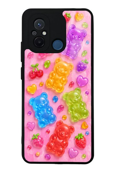 S Mode Xiaomi Redmi 12C Candy Bear Fruits Design Glossy Phone Case