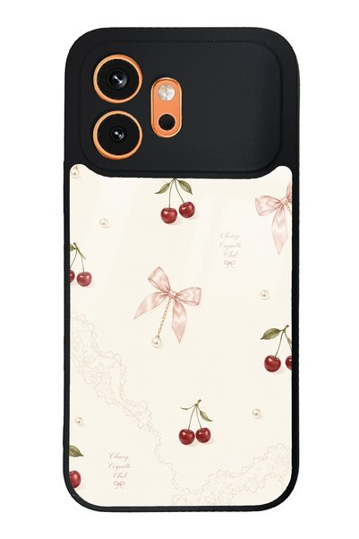 S Mode Honor 600 Glossy Phone Case with Cherry Pearl Lace Design