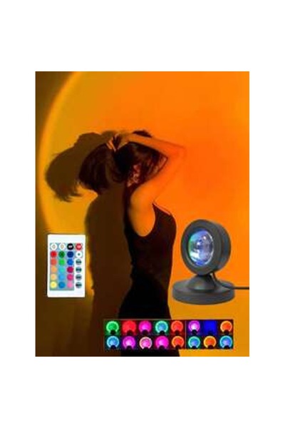 OEM Lampă de proiecție apus, proiector color, alimentat prin USB, lumină de n...