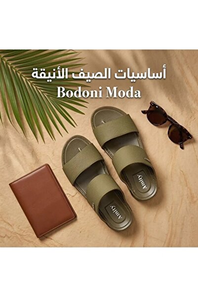 Amity Unique Minimalist Men Arabic Leather Slides Designed by Renowned Italia...