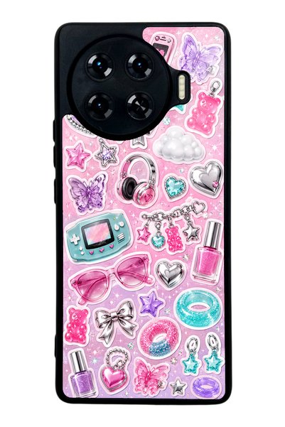 S Mode حافظة هاتف لامعة بتصميم Tecno Spark 20 Pro Plus Y2K Sticker Dreams