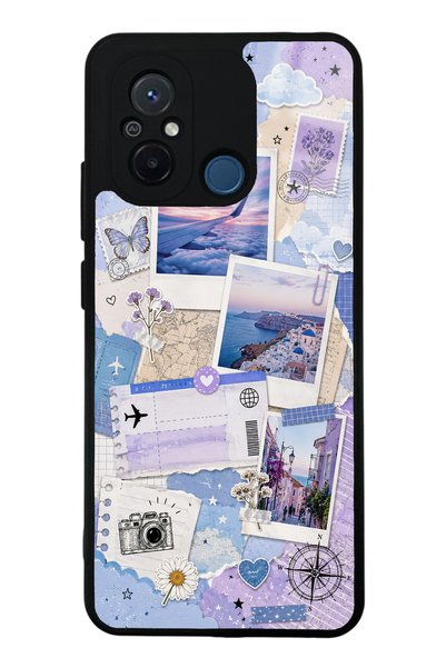 S Mode حافظة هاتف Xiaomi Redmi 12C بتصميم Pastel Travel Diary لامعة