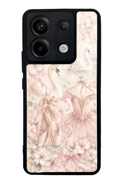 S Mode Xiaomi Redmi Note 13 Pro 5g Pink Swan Ballet Design Glossy Phone Case
