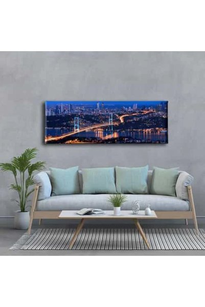 enmalife İstanbul Manzara Panoramik Kanvas Duvar Tablosu