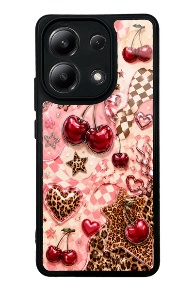 S Mode حافظة هاتف لامعة بتصميم Cherry Rebel Pop لهاتف Xiaomi Redmi Note 13 4G