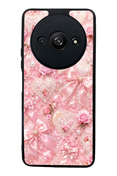 S Mode Xiaomi Redmi A3 Pink Lace Romance Design Glossy Phone Case