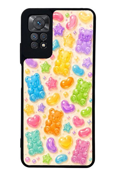 S Mode حافظة هاتف لامعة بتصميم Sweet Bear Jelly لهاتف Xiaomi Redmi Note 11 Pro