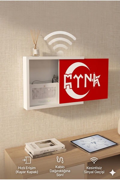 wudie Modem Kutusu Ahşap Wifi Saklama Kutusu Sigorta Kutusu Kapağı İnternet K...