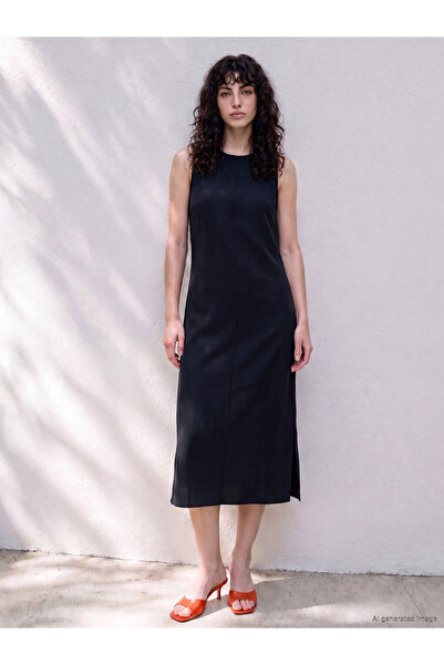 LC Waikiki Peak New Season Black Modal Blend Women's Dress