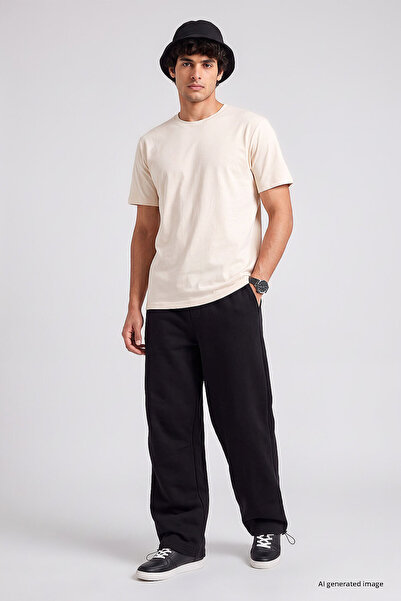 TOMMY LIFE Black Elastic Men's Baggy Sweatpants - 82200