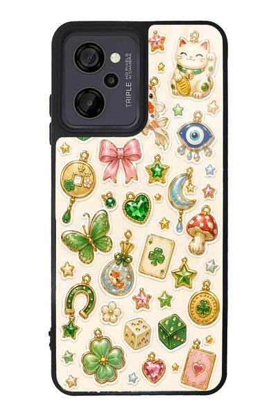 S Mode غطاء هاتف لامع بتصميم كاسبر M40 Lucky Star Charms