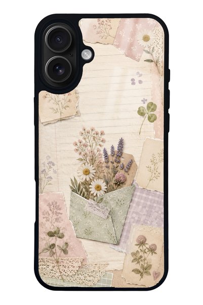 S Mode حافظة هاتف لامعة بتصميم Wildflower Diary لهاتف iPhone 16 Plus