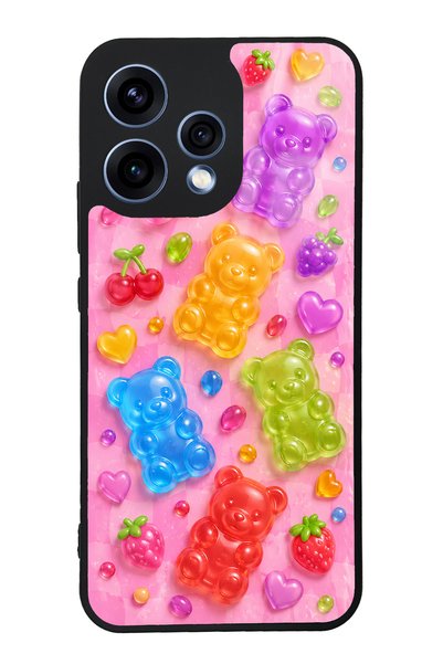 S Mode Oppo Reno 15 Candy Bear Fruits Design Glossy Phone Case