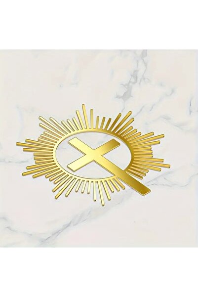 OEM Set 5 bucăți decorațiuni tort cruce acrilice aurii