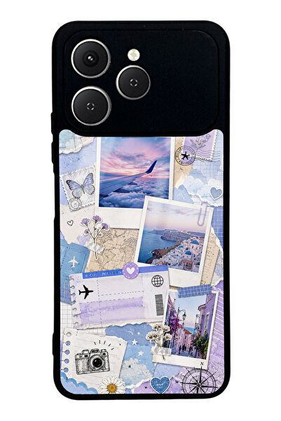 S Mode Tecno Spark 40 Pastel Travel Diary Design Glossy Phone Case