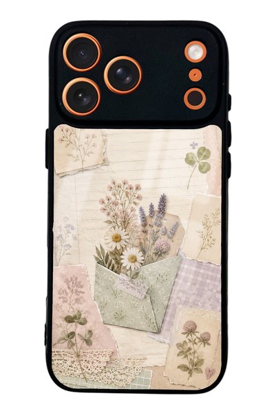 S Mode حافظة هاتف لامعة بتصميم Wildflower Diary لهاتف iPhone 17 Pro Max
